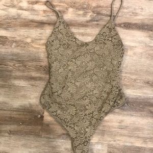 Tan lace bodysuit